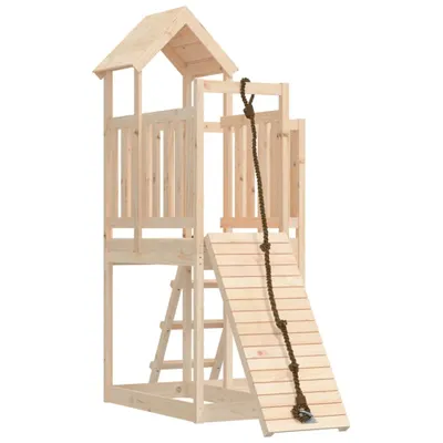 Image de Maisonnette de jeu avec mur d'escalade bois massif de pin