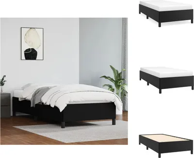 Produktbild von vidaXL Bettgestell Schwarz 90x190 cm Kunstleder -  Betten & Bettgestelle