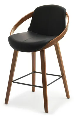 Obrázek produktu pro Designová barová židle HODA - ořech / černá