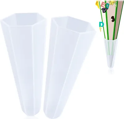 Produktbild von com-four® 2x Schultüten Spitzenschutz - 6-eckige Kunststoff-Schultüten-Spitze