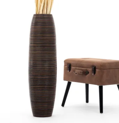 Produktbild von Leewadee Hohe Bodenvase 85 cm aus Mangoholz in braun