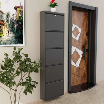 Produktbild von Skye Decor, Locking 5 Piece Metal - Anthracite, Schuhschrank, Anthrazit, 100% METALL, 50 x 15 x 169 cm