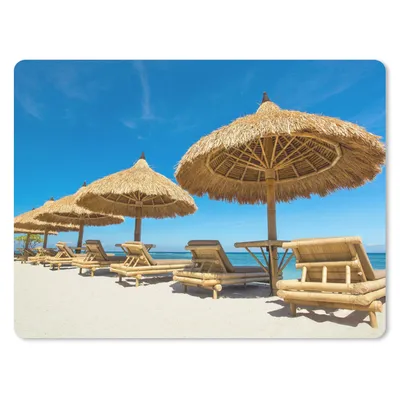 Produktbild von MuchoWow® Mauspad Mousepad Strandkorb - Strand - Sonnenschirm - Meer - Sommer 23x19 cm - Mousepads - Maus Mat - Pad - Mausunterlage - Schreibtischunterlage - Mauspad