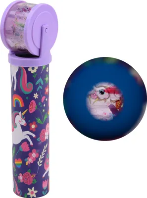 Imagen del producto de Un caleidoscopio con forma de unicornio y lente giratoria