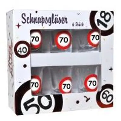 Produktbild von Geschenke zum 70. Geburtstag - Schnapsgläser '70'