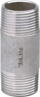 Immagine prodotto di Raccordo in acciaio inox Tubo a doppio nipplo 1/2 pollice x 80 mm filettato