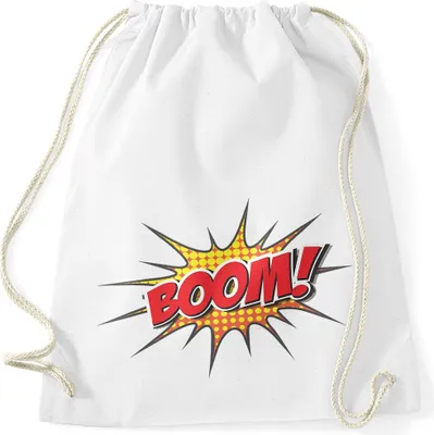 Produktbild von Turnbeutel Comic Boom Moonworks® weiß unisize