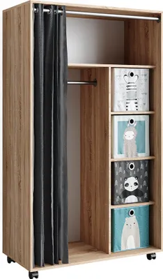 Produktbild von Kleiderschrank Vicco Doros Sonoma 100 x 168 cm offen, mit Rollen, Model 40640