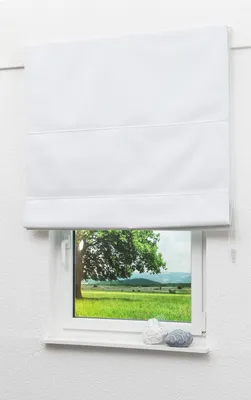 Produktbild von Lysel Outlet Raffrollo weiß, abdunkelnd mit Kettenzug, Maße: (Bx H) 140cm * 170cm