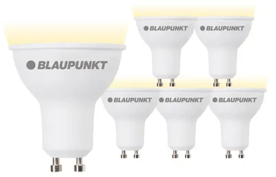 Produktbild von Blaupunkt Glühbirne GU10 - Spot Led Lampe - Reflektor - 5W (ersetzt 50W) - 500 Lumen - 2700K Warmweiß - Nicht‑dimmbar - Spot PAR16 - 6er Set
