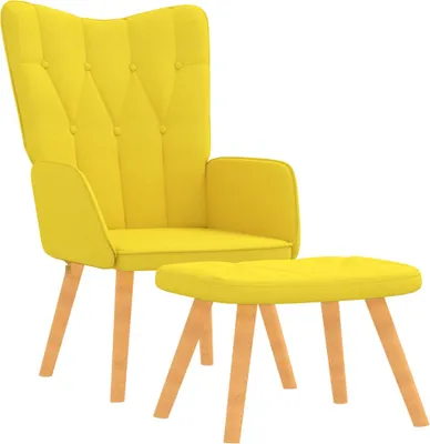 Produktbild von vidaXL Relaxsessel mit Hocker Senfgelb Stoff