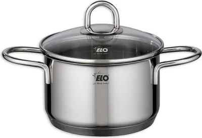 Produktbild von ELO 1 Liter Fleischtopf ACHAT aus Edelstahl mit Glasdeckel / Kochtopf
