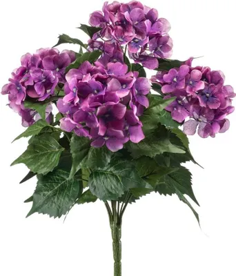 Produktbild von artplants.de Kunstblume Hortensie DORJA auf Steckstab, violett, 40cm - Künstliche Hydrangea