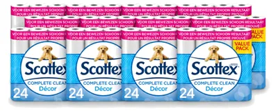Zdjęcie produktu dla 12 rolek papieru toaletowego Scottex - 2 warstwy - opakowanie ekonomiczne - 12 sztuk