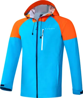 Produktbild von BLACK CREVICE - Herren 3 Lagen Hardshell Jacke I Regenjacke | Hellblau/Orange | Größe: XL