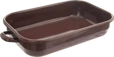 Produktbild von Rechteckiger emaillierter Bräter BRAUN 2,2 l, 34x18,5x6,5 cm