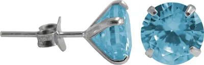 Produktbild von Ohrstecker in 925 Silber mit runden Stein Größe - 4 mm Farbe - Blau