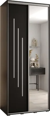 Produktbild von MEBLE KRYSPOL Davos 9 Schrank, zwei Türen - 235,2x110x60 cm - Schwarz Schwarz Silber