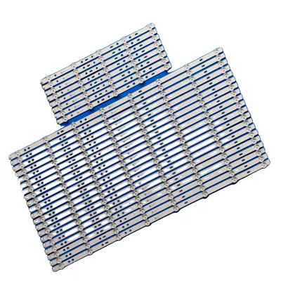 Imagen del producto de Tiras de retroiluminación LED, disponibles en longitudes de 360 mm y 670 mm, con 5 o 8 LEDs por tira, y una tensión de 3V