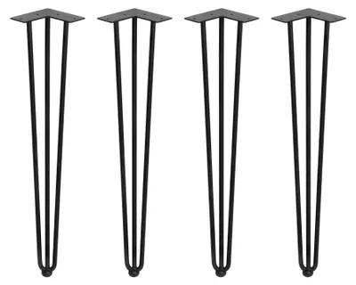 Obrázek produktu pro Sada nohou Hairpin se 3 tyčemi na stůl, výška 710 mm, černý lak