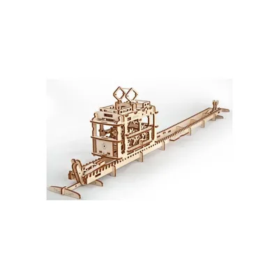 Immagine prodotto di puzzle meccanico 3D in legno Funivia con binario