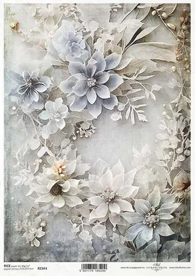 Produktbild von ITD Reispapier Decoupage Bastelpapier Serviettentechnik-R2343 Winterstrauß, Blumen