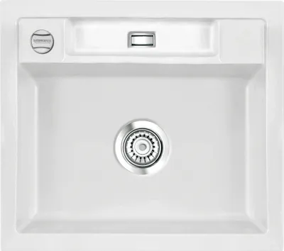 Produktbild von Spüle KeraDomo BELA 57 in POLAR mit Excenterbedienung / Systemceram / Keramikspüle