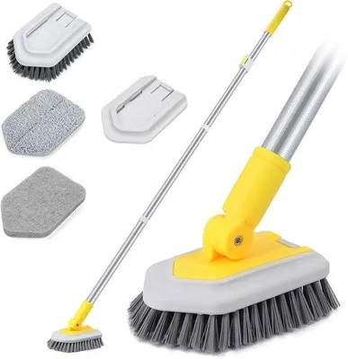 Obrázok produktu pre 2 v 1 kefa a škrabka do kúpeľne, nastaviteľná, ľahká
