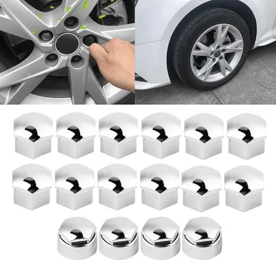 Produktbild von Radschraubenkappen - 17 mm - 20 Stück - Auto - Diebstahlschutz - Abdeckung Kappe (silber)
