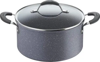 Image de Casserole en acier inoxydable de 24 cm avec couvercle et poignées en silicone