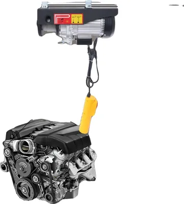 Immagine prodotto di Argano elettrico, potenza 1050 W, capacità di carico 500 kg, lunghezza filo 18 m, velocità 32,8 m/min, funzioni di sicurezza incluse