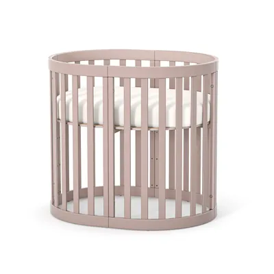Produktbild von Veres Rom Ovales Babybett (90x70 cm), Erweiterungsset auf Bett (140x70 cm) + Matratze * Cappuccino