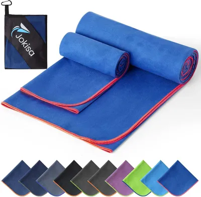 Produktbild von Set von 2 Mikrofaser Handtüchern, 180 x 90 cm + 100 x 50 cm, Schnelltrocknend, Sandfrei, für Strand
