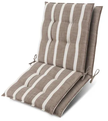 Immagine prodotto di Beautissu, set da 2 cuscini per poltrona bassa Sun-NL 100x50x8 cm, a righe beige e bianche