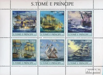 Produktbild von Briefmarken Sao Tome e Principe 2003 Mi 2188-2193 Kleinbogen (kompl. Ausgabe) postfrisch Segelschiffe