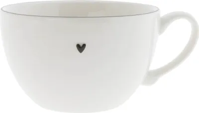 Produktbild von Suppentasse klein HEART weiß mit schwarzem Herz D. 13cm Bastion Collections