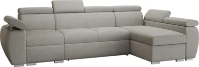 Produktbild von MIRJAN24 Ecksofa Boston LCP, Stilvoll Eckcouch mit zwei Bettkästen und Schlaffunktion, Verchromte Metallfüße, Holzkonstruktion (Farbe: Aragon 80, Seite: Rechts 1P(65)+2R+LCP)