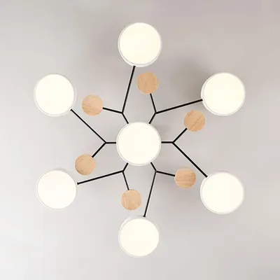 Produktbild von LED-Deckenleuchter, 37-Zoll-Küchen-Deckenleuchte, smarter Kronleuchter aus Holz für Wohnzimmer und Schlafzimmer
