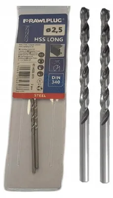 Produktbild von Rawlplug HSS Verlängerte Metallbohrer für Blech 2,5x95mm 2 Stück