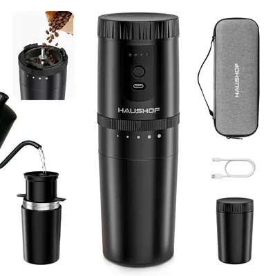 Kaffeemühle mit Kegelmahlwerk, kabellos, schwarz, 300 ml