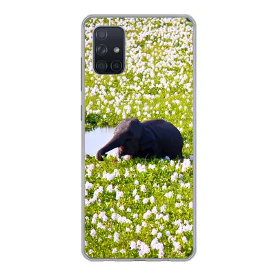 Produktbild von MuchoWow® Handyhülle Schutzhülle Hülle für Samsung Galaxy A71 Elefant - Wasser - Pflanzen - Grün - Natur - Tiere Silikon Softcase Handy Hülle - Kartenbesitzer