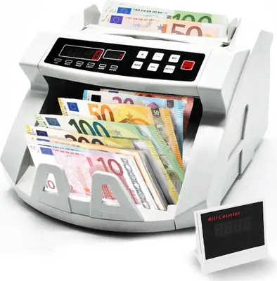 Immagine prodotto di Contatrice di banconote portatile e rilevatore di banconote false con doppio display a LED
