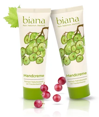 Produktbild von biana Handcreme – Premium Naturkosmetik mit Traubenkernöl 50 ml