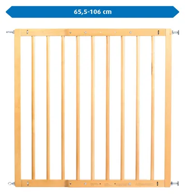 Obrázok produktu pre základná skrutkovacia brána, dverová brána, schodisková brána, schodisková zábrana, bezpečnostná brána, drevo, 65,5 - 106 cm, 46977