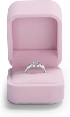 Imagen del producto de Caja de terciopelo para anillos de boda, 7x7 cm