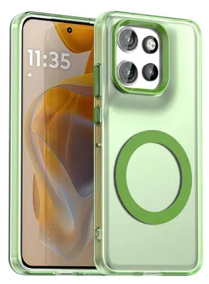 Immagine prodotto di Custodia magnetica per Motorola Edge 50 Neo/Moto S50, sottile custodia antiurto traslucida opaca Verde