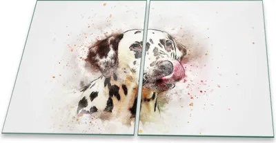 Produktbild von Herdabdeckplatte Glaskeramik 2-Teilig 2x40x52 Tiere Weiß Abdeckung Spritzschutz Glas