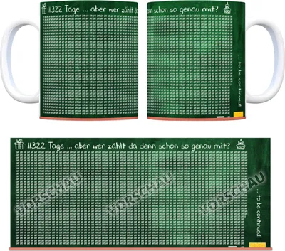 Produktbild von Tafel des Lebens - Tasse zum 31. Geburtstag - 11322 Tage gelebt Kaffeebecher