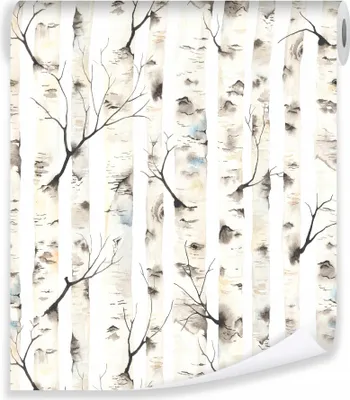 Obrázek produktu pro Netkaná tapeta v roli lesní stromy břízy netkaná tapeta - 10m x 50cm včetně pasty - dětský pokoj XXL tapetové motivy nalepit na zeď tapety na zeď