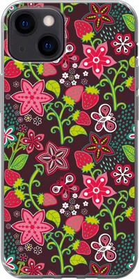 Produktbild von MuchoWow® Handyhülle Schutzhülle Hülle für Telefoonhoesje iPhone 13 Mädchen - Obst - Blumen - Muster - Mädchen - Kinder - Kind - Kind Silikon Softcase Handy Hülle - Karteninhaber